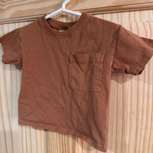Zara Boxy Pocket T Shirt 9-12 months Brown